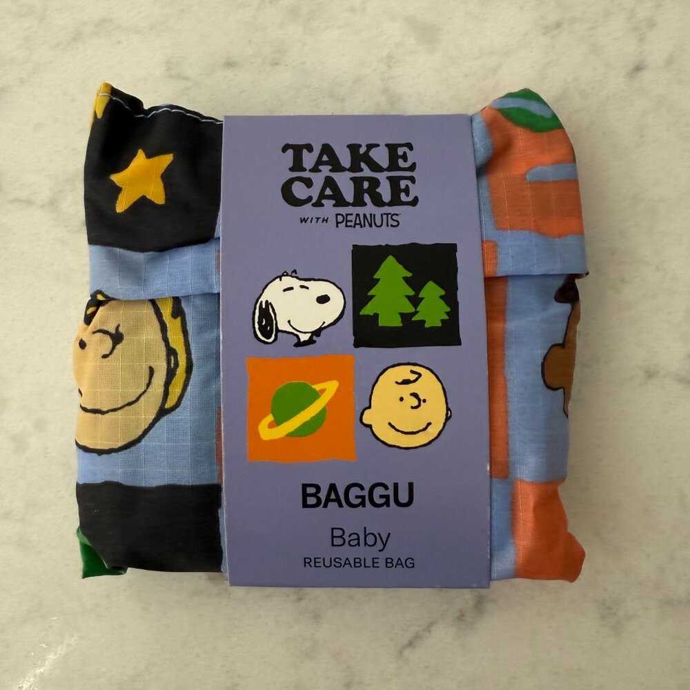 NEW Baggu Baby Reusable Bag Checkerboard Gang Snoopy Peanuts